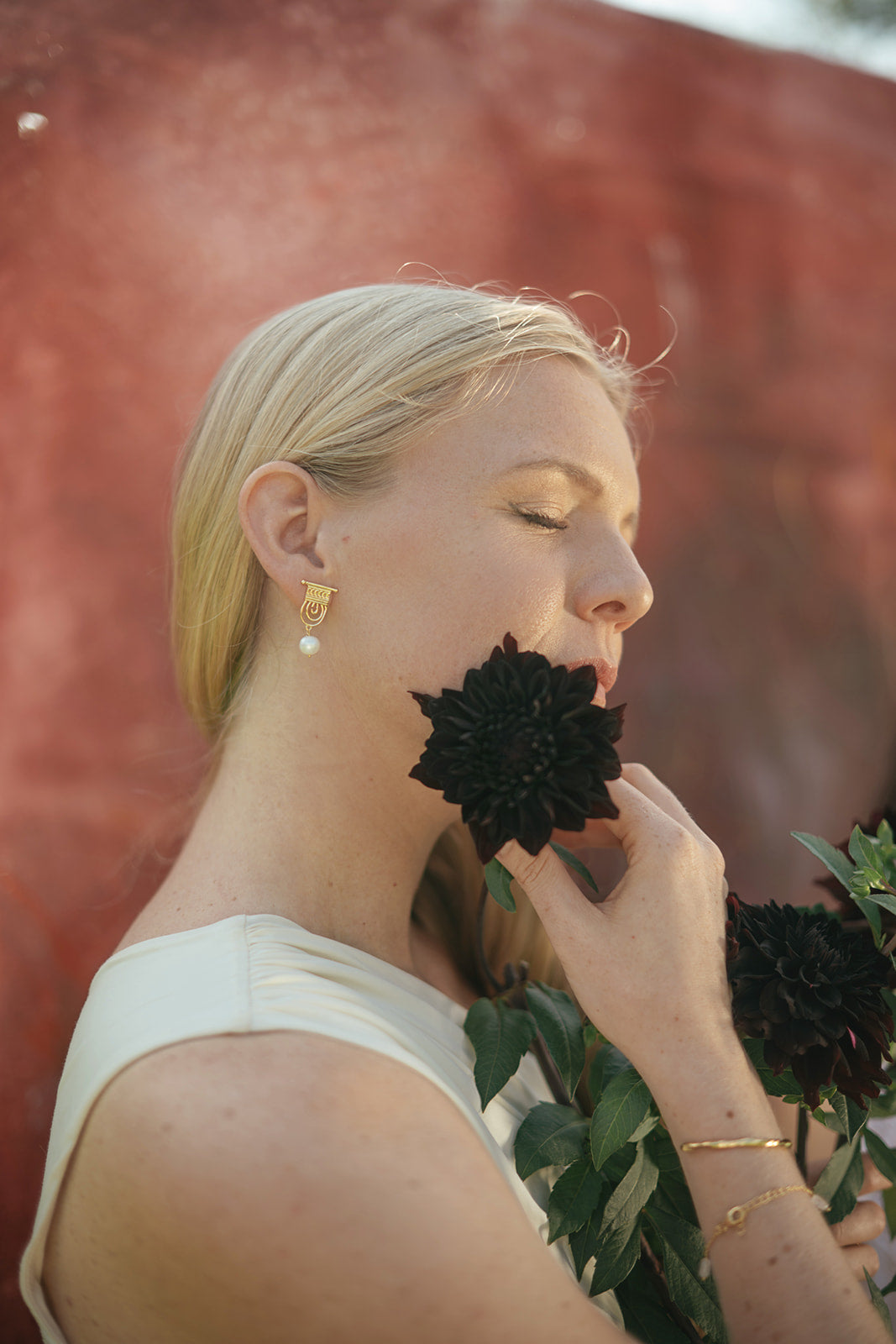 Ocean Priestess Earrings with Pearl