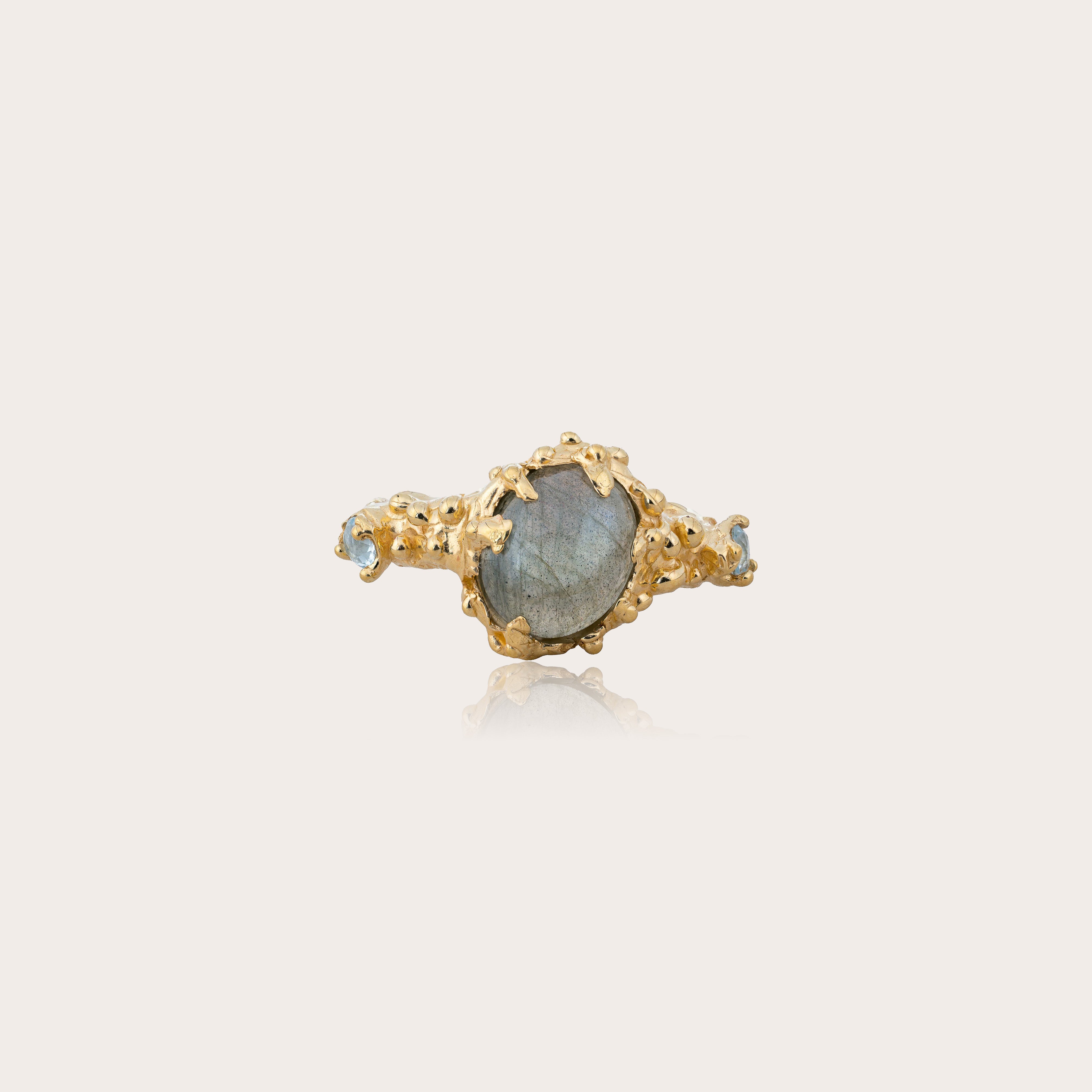 Sacred Siren Ring with Labradorite and Iolite